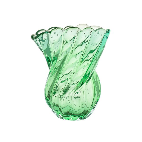 Vaso de Decoração em Murano - Verde Esmeralda - Triunfo - Tam M