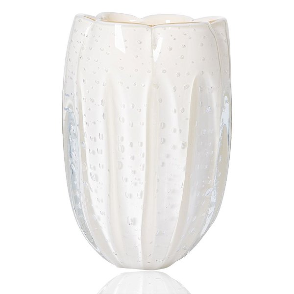 Vaso de Decoração em Murano - Marfim - Jelly - Tam G