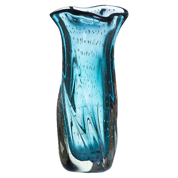 Vaso de Decoração em Murano - Aquamarine - Twist - Tam M