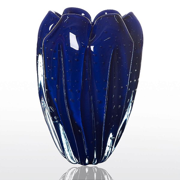 Vaso de Decoração em Murano - Azul Escuro - Jelly - Tam M