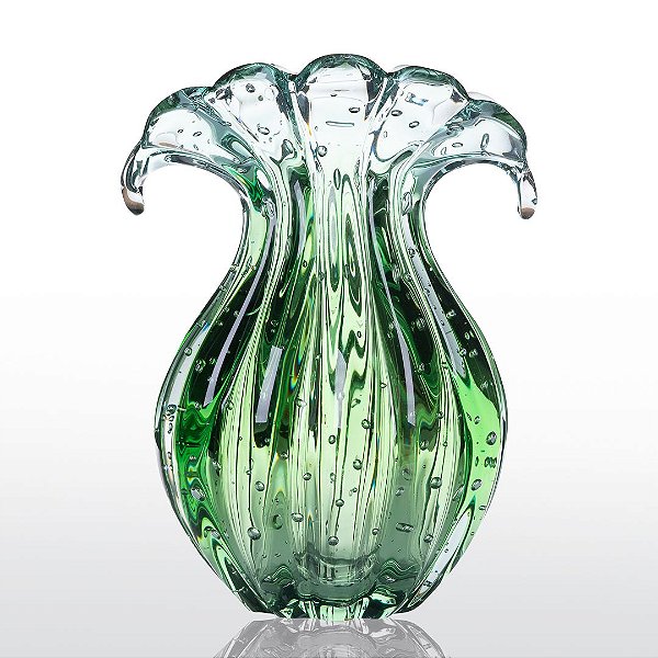Vaso de Decoração em Murano - Verde Esmeralda - Ly - Tam M