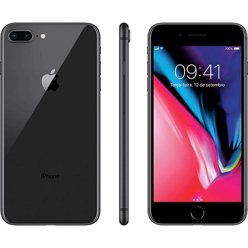 iPhone 8 Plus Cinza Espacial 256GB Tela 5.5