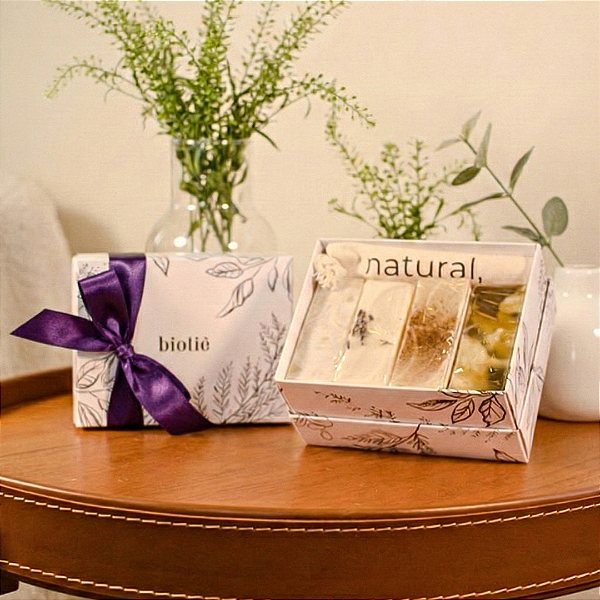 Kit especial sabonetes + ecobag | com caixa de presente Biotiê