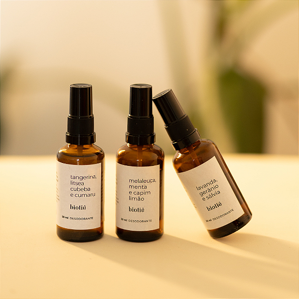 Kit trio desodorantes naturais em spray