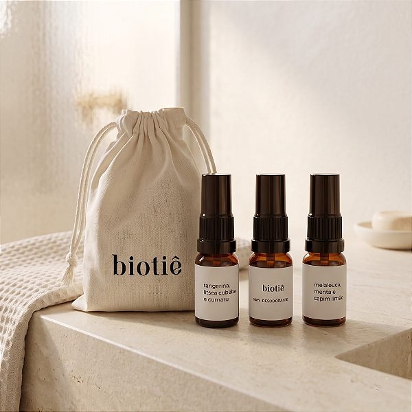 kit mini trio desodorante | com mini ecobag biotiê