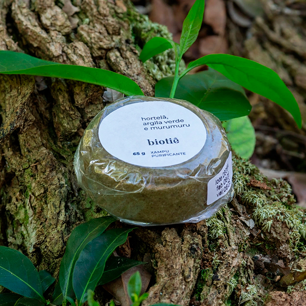 xampu em barra natural purificante | hortelã, argila verde, murumuru (65 g)