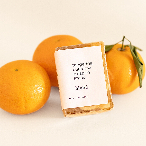 sabonete natural | tangerina, cúrcuma e capim limão​ (120 g)