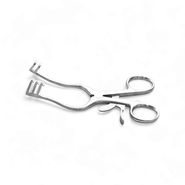 Afastador Weitlaner 14cm 2 x 3 Garras Curvo Agudo