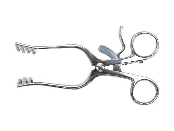 Afastador Weitlaner 16cm 3 x 4 Garras Curvo Rombo