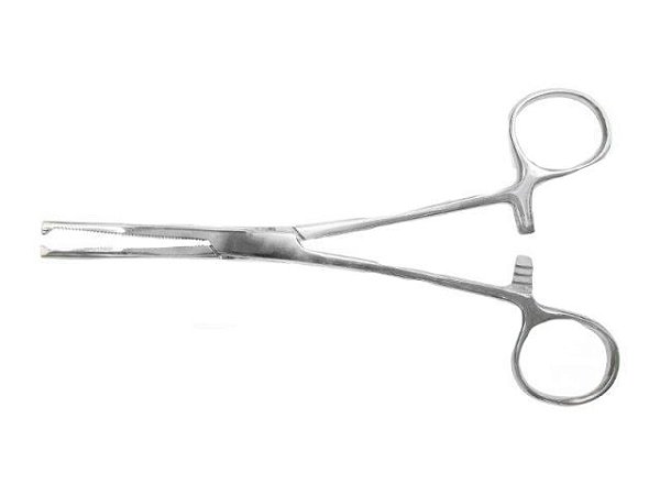 Pinça Kocher curva 22cm 01 x 02 dentes