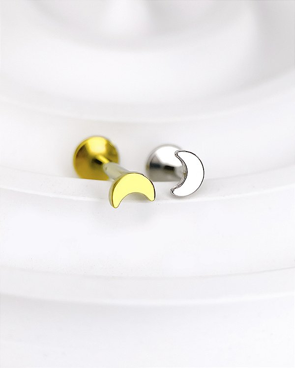 Piercing Labret com Mini Lua - Titânio