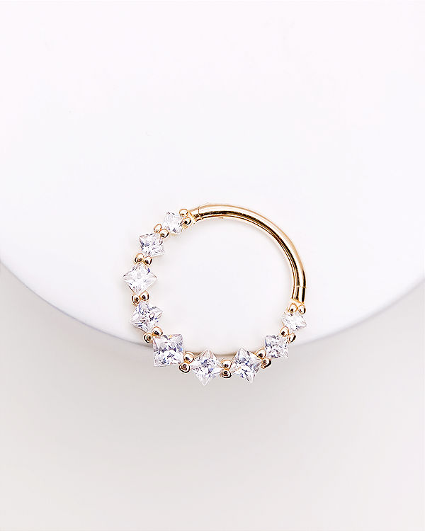 Piercing Argola Serena com Zircônias - Ouro 14k