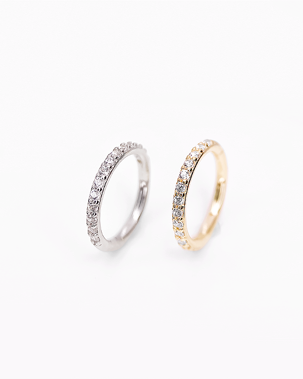 Piercing Argola Slim com Zircônias - Ouro 14k