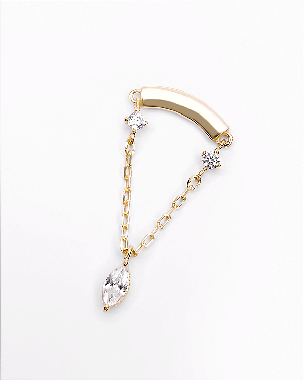 Piercing Labret Ciel Pendente - Ouro 14k