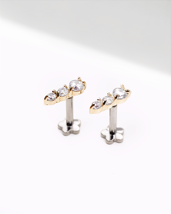 Piercing Labret Celeste - Ouro 14k