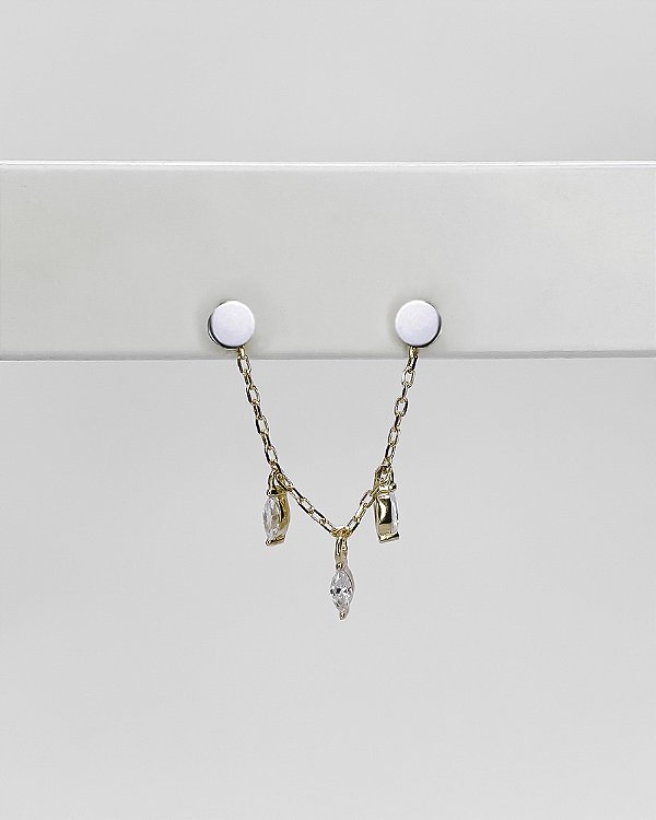 Charm Lune com Pingentes - Ouro 14k
