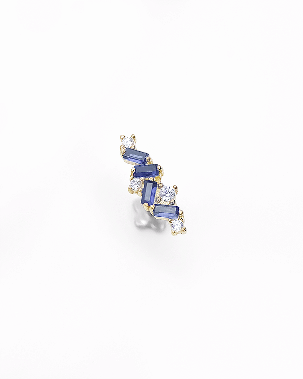 Piercing Labret Classic Azul - Ouro 14k