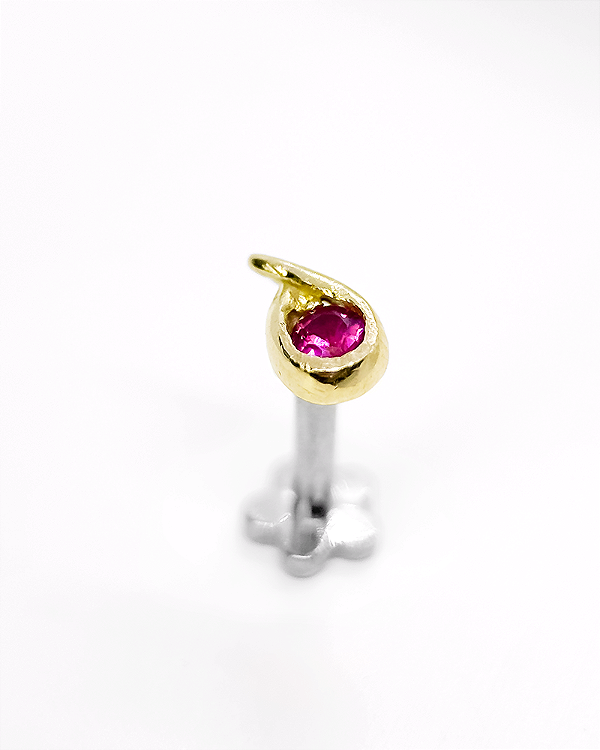 Piercing Labret Lágrima Real - Ouro 18k