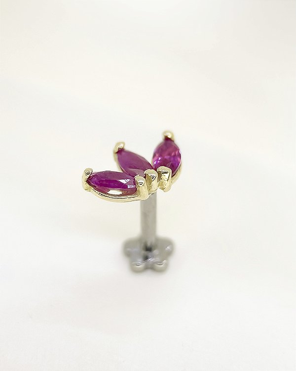 Piercing Labret Rubra Lua - Ouro 18k
