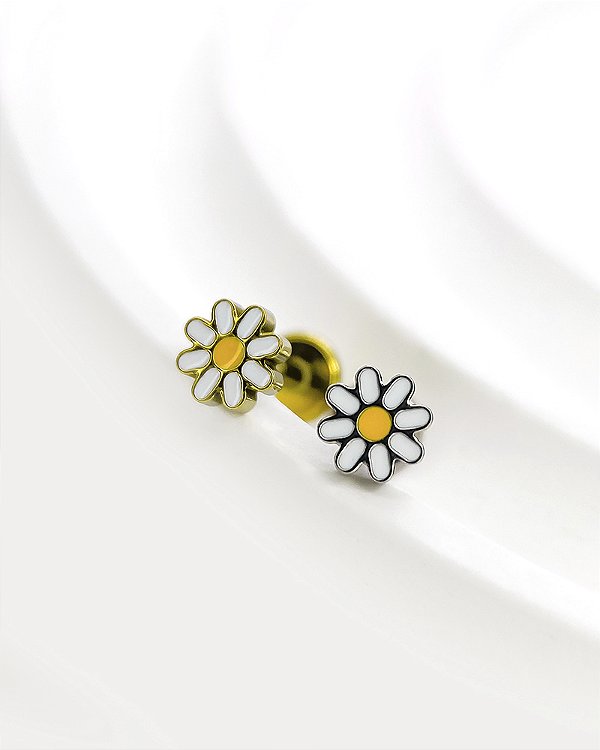 Piercing Labret com Margarida - Titânio
