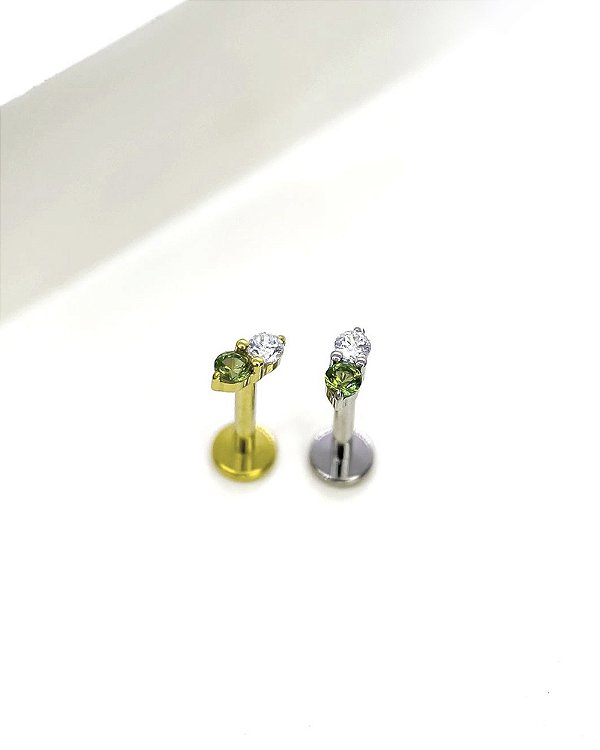 Piercing Labret com Mini Duplo - Titânio