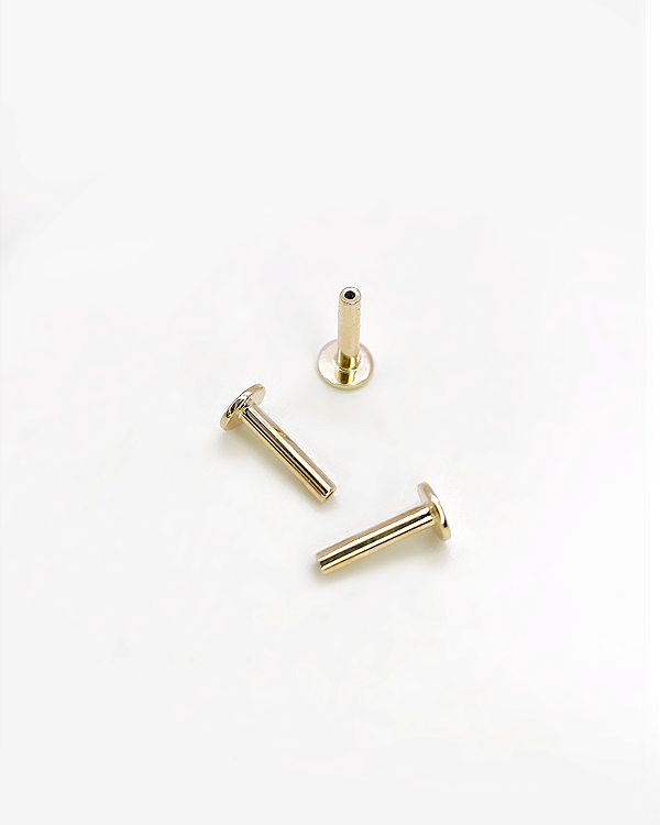 Haste para Piercing Labret Push Pin - Ouro 14k