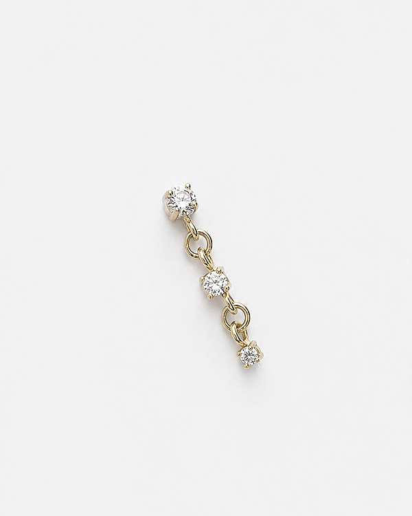 Piercing Labret Pendente Aura Moissanite - Ouro 18k