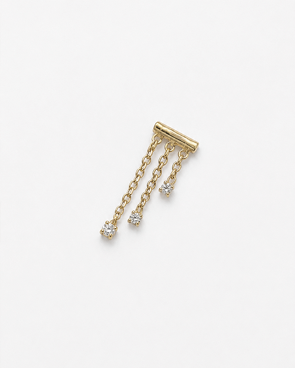 Piercing Labret Cascade Moissanite - Ouro 18k