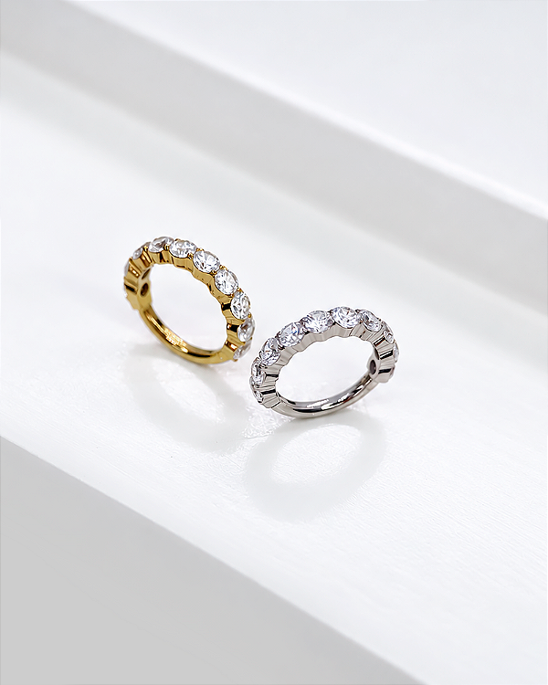 Piercing Argola com Zircônias Bold - Titânio