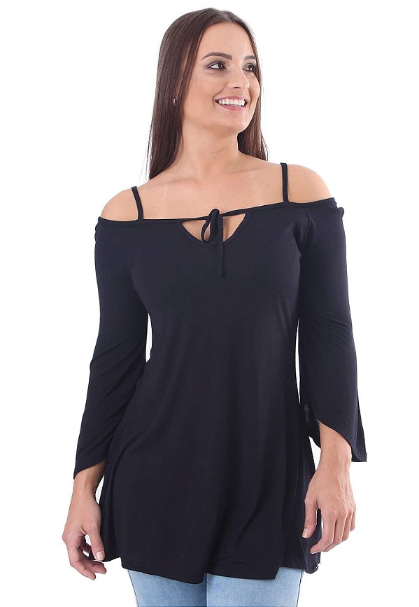 Blusa Feminina Manga Longa Preto - The Royal Brand | A ...