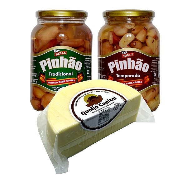 Kit Uai Pinhão Tradicional, Pinhão Temperado e Queijo Tipo Parmesão de Alagoa