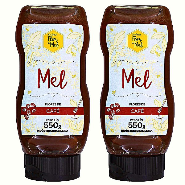 Mel Flores de Café 550g 100% Puro Sem Glúten e Sem Lactose Premium Apiário Flor de Mel  Kit 2 und