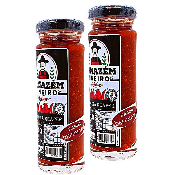 Pimenta Carolina Reaper 100g Sabor Defumado Armazém Mineiro Grau de Ardência 10 100% Artesanal Kit 2 und