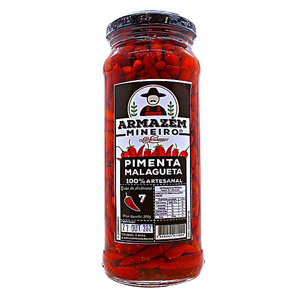 Pimenta Malagueta 300g Armazém Mineiro Grau de Ardência 07 100% Artesanal