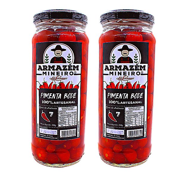 Pimenta Bode Vermelha 300g Armazém Mineiro Grau de Ardência 07 100% Artesanal Kit 02 und