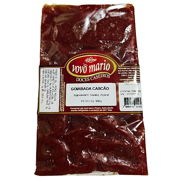 Goiabada Cascão 500g Vovô Mário em Tablete - Produto com Açúcar