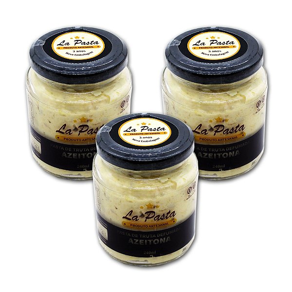 Pasta De Truta Defumada com Azeitona Pote 240ml La Pasta Kit com 3 unidades