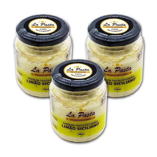 Pasta De Truta Defumada com Limão Siciliano Pote 240ml La Pasta kit com 3 unidades