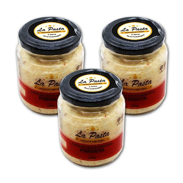 Pasta De Truta Defumada com Pimenta Pote 240ml La Pasta Kit com 3 Unidades