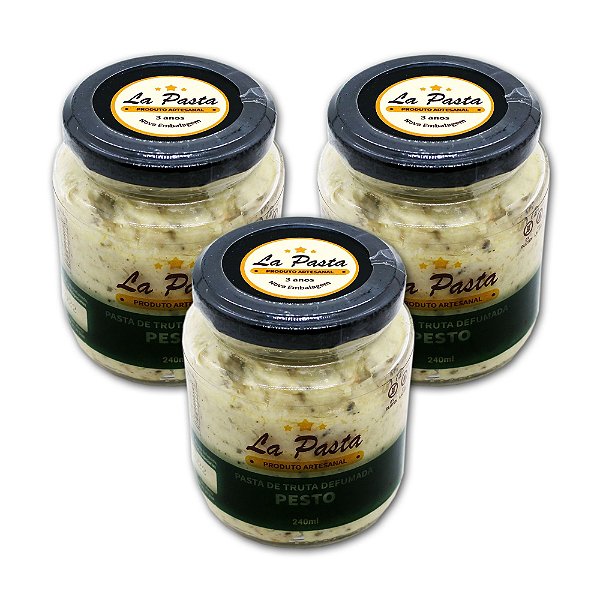 Pasta De Truta Defumada com Pesto Pote 240ml La Pasta Kit com 3 unidades