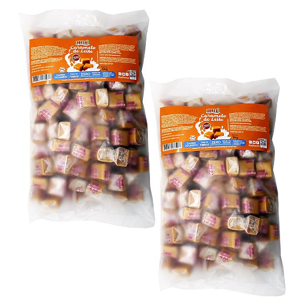 Caramelo de Leite Diet Hué (Sem Adição de Açúcares) Sem Glúten Pacote 1KG​ Kit 2 unidades