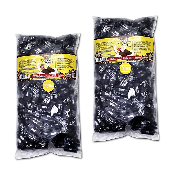 Bala Toffee Caramelo de Café Diet Hué (Sem Adição de Açúcares) Sem Glúten Pacote 1KG Kit com 2 unidades