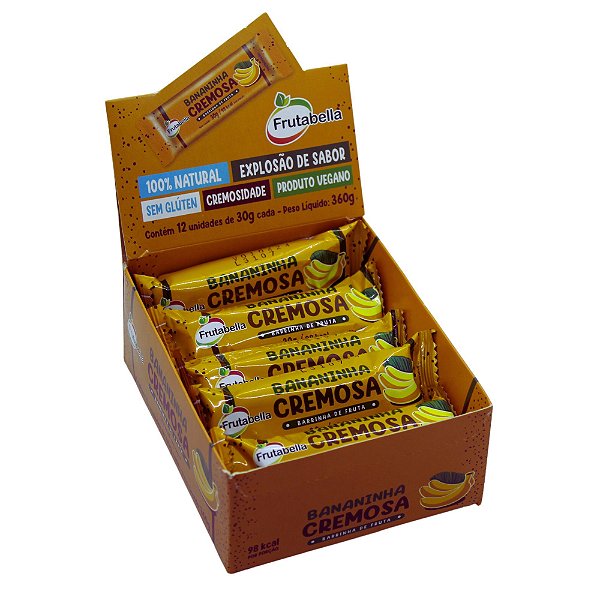 Bananinha Cremosa Barrinha de Fruta Display 360g com 12 unidades 30g