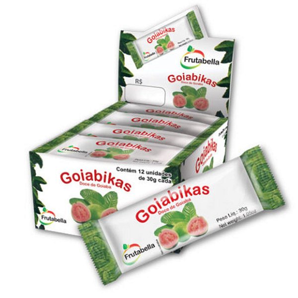 Goiabikas Doce de Goiaba Frutabella Goiabada Display 360g 12 unidades de 30g