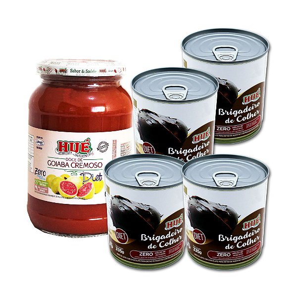 KIT 4 BRIGADEIRO DE COLHER 335G GOIABA CREMOSO DIET650G HUÉ