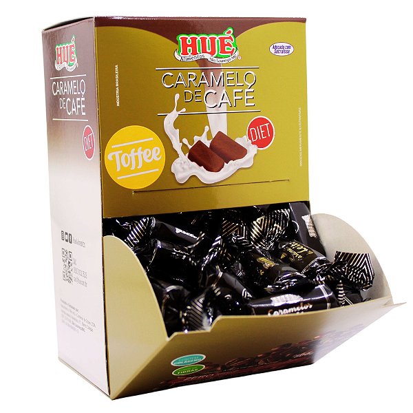 Bala Toffee de Caramelo de Café Diet Hué Sem Glúten Display 500g