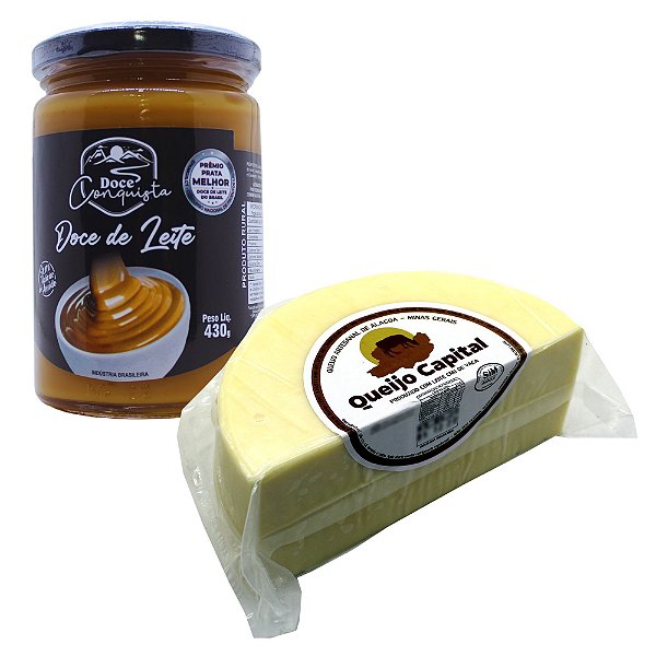 Kit Mineiro Doce de Leite Tradicional 430g e Queijo Parmesão Capital de Alagoa MG 430g