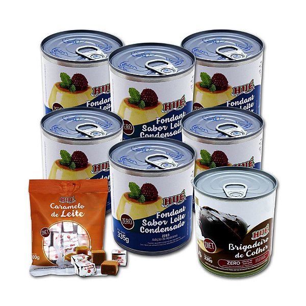 Kit Hué Fondant Leite Condensado Diet Brigadeiro Caramelo