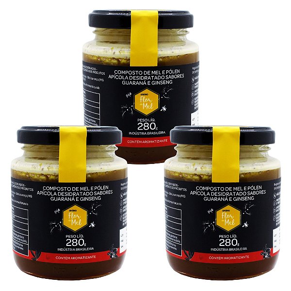 COMPOSTO DE MEL E EXTRATO DE PROPOLIS GUARANÁ E GINSENG 3 UN