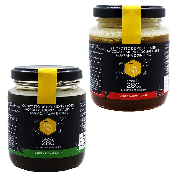 KIT COMPOSTO DE MEL E EXTRATO DE PRÓPOLIS FLOR DE ML 2 UND